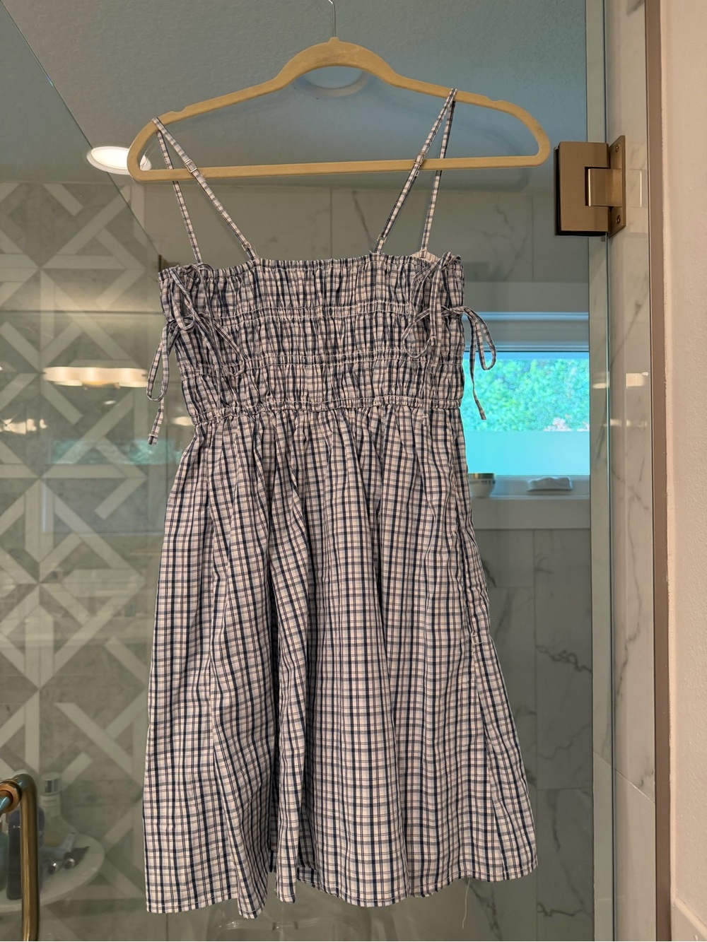 Abercrombie & Fitch Blue and White Plaid Mini Dress